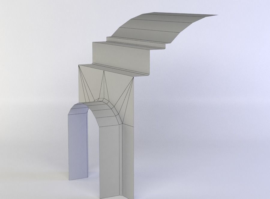 Gates wall ceiling Low-poly 3D model_5