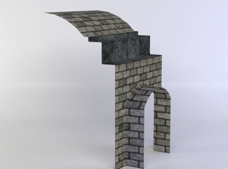 Gates wall ceiling Low-poly 3D model_1