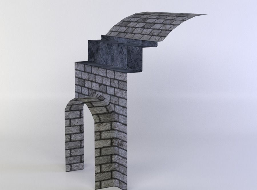 Gates wall ceiling Low-poly 3D model_2