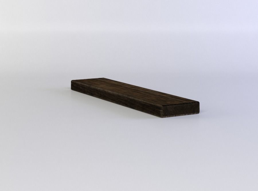 Small plank Low-poly 3D model_2