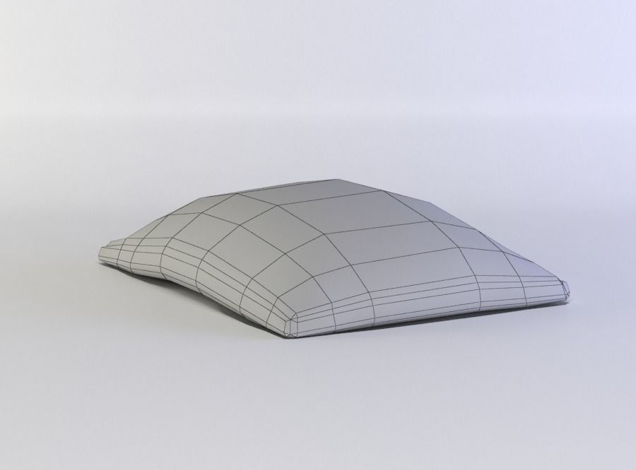 Pillow leather chair Low-poly 3D model_5