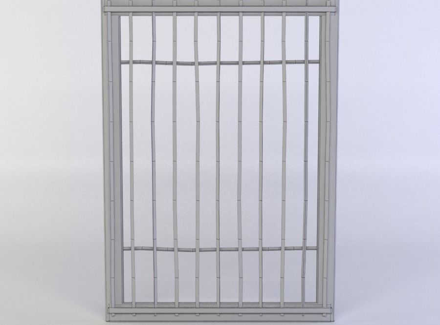 Metal gates Low-poly 3D model_3