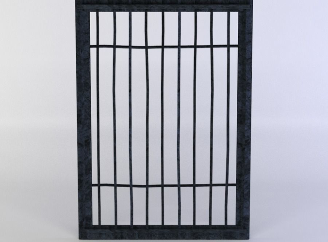 Metal gates Low-poly 3D model