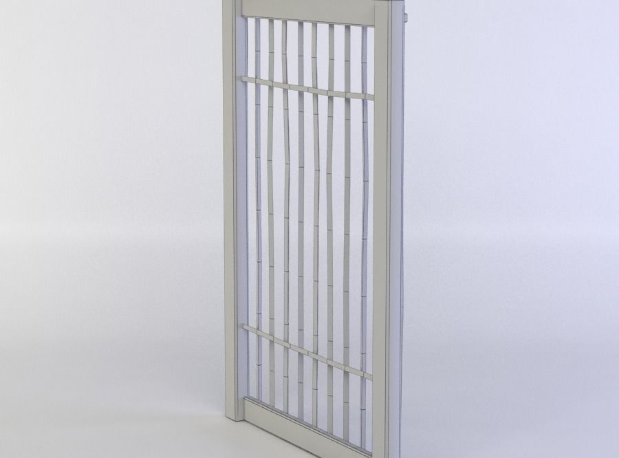 Metal gates Low-poly 3D model_5