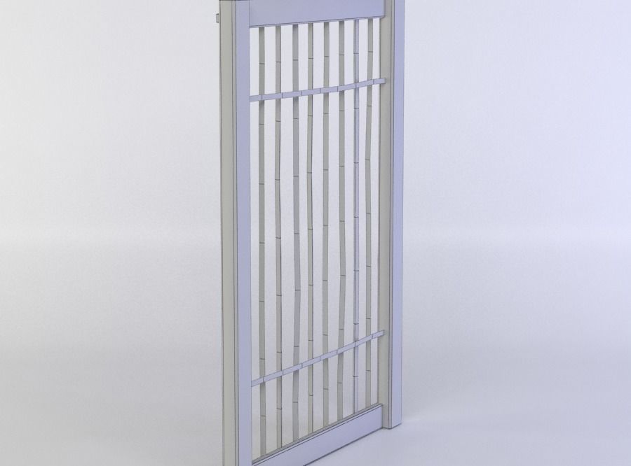 Metal gates Low-poly 3D model_4