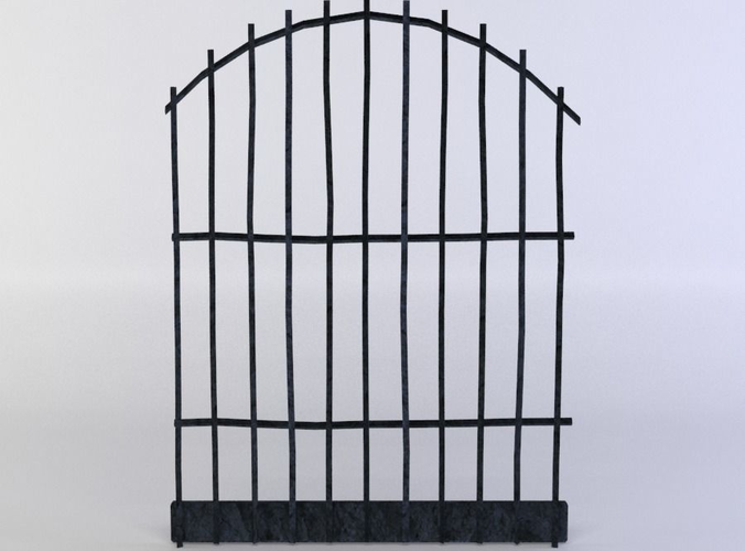 Arch shaped gates Low-poly 3D model