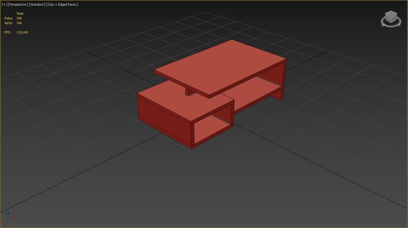 Table coffee Low-poly 3D model_4