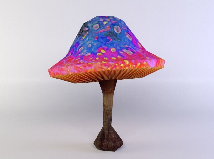 Mushroom psychedelic Low-poly 3D model
