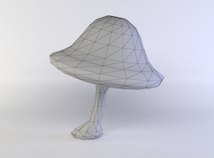 Mushroom psychedelic Low-poly 3D model_4