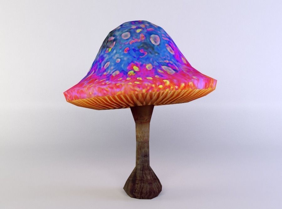 Mushroom psychedelic Low-poly 3D model_0