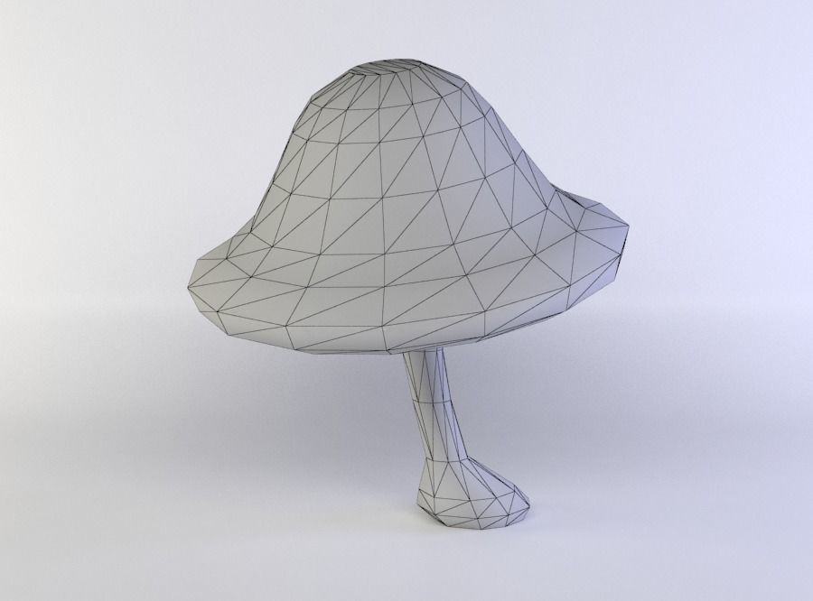 Mushroom psychedelic Low-poly 3D model_5