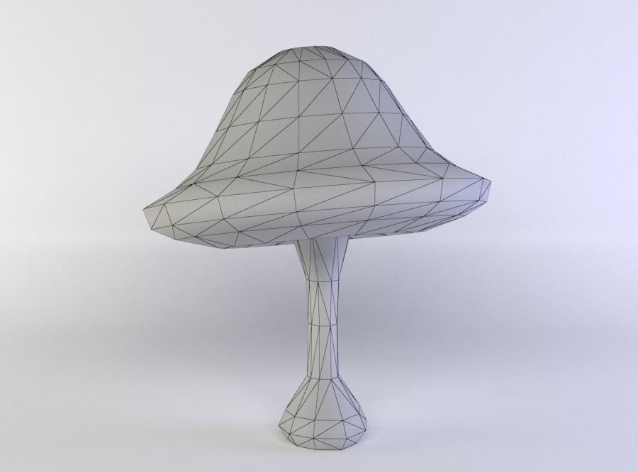 Mushroom psychedelic Low-poly 3D model_3