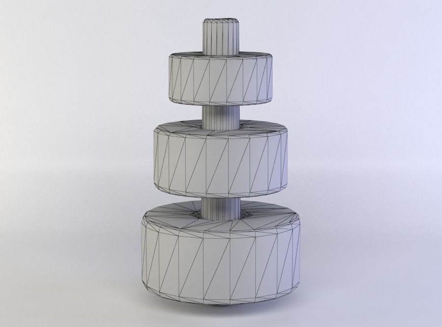 Bush tower Low-poly 3D model_4