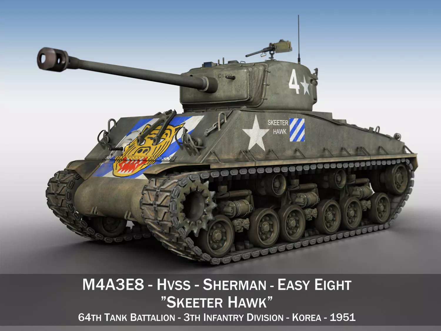 M4A3E8 Sherman - Easy Eight - Skeeter Hawk 3D model_0