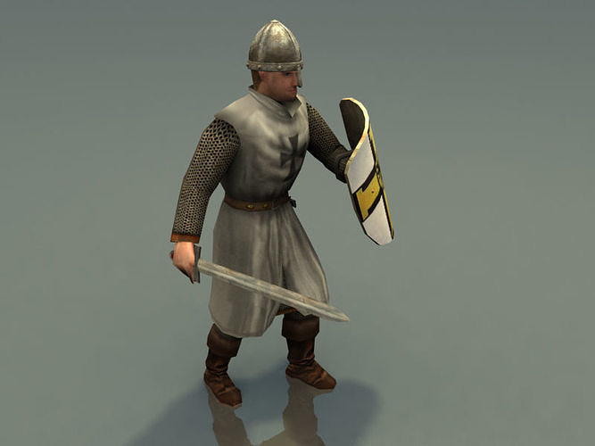 Crusader Knight Low-poly 3D model