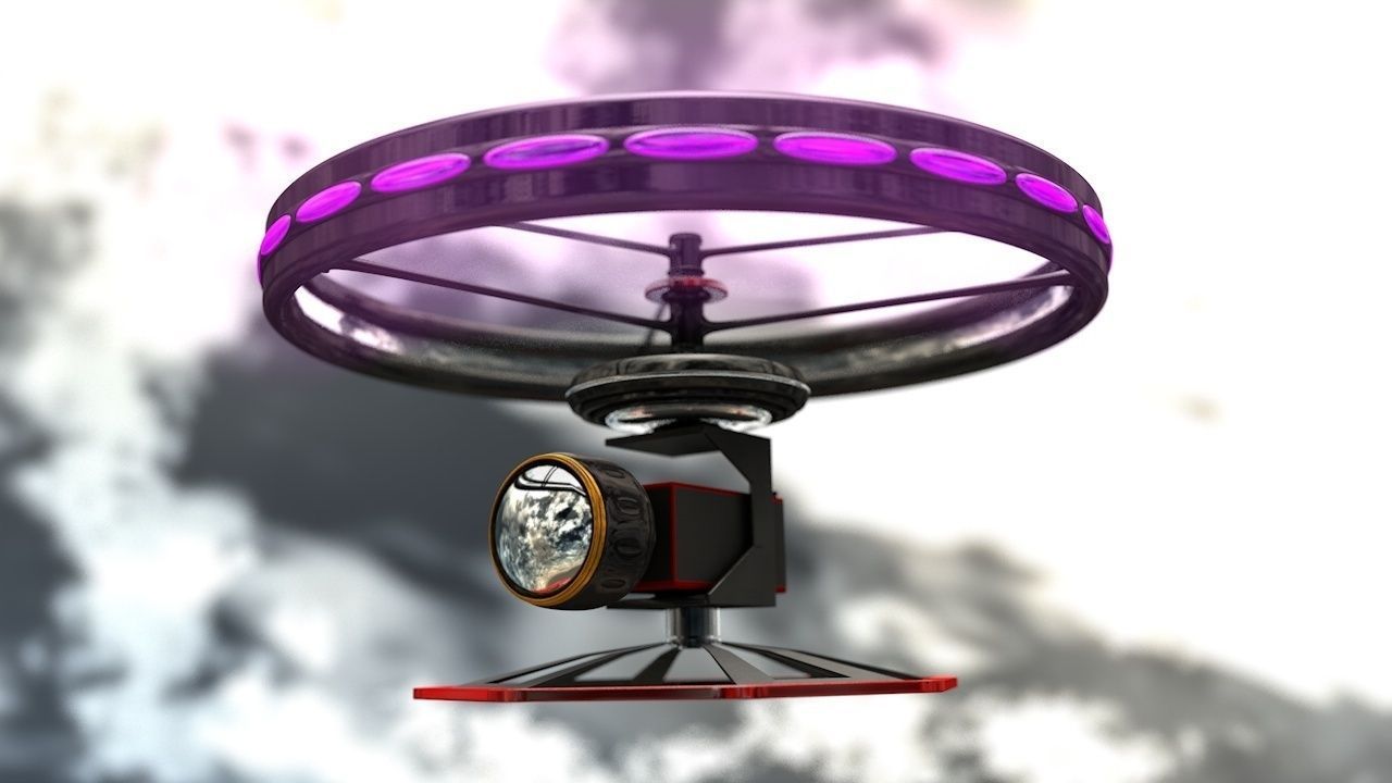 High-End Camera UAV Drone Low-poly 3D model_8