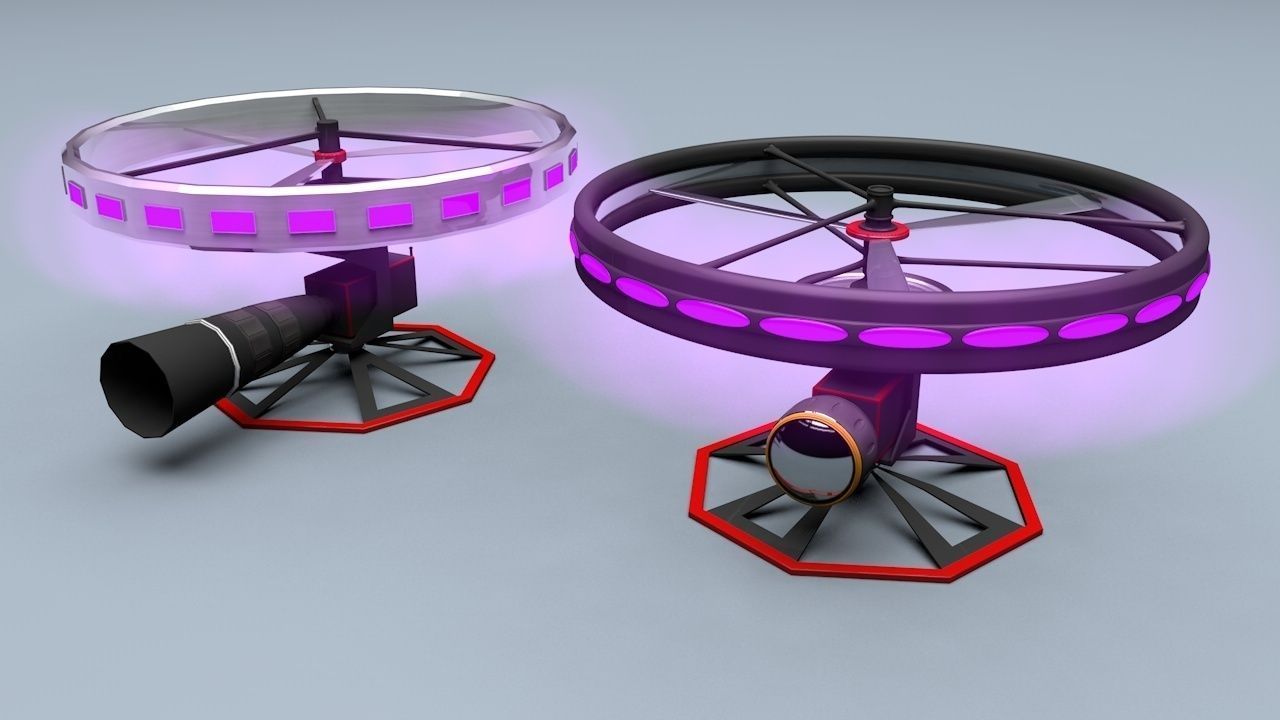 High-End Camera UAV Drone Low-poly 3D model_2