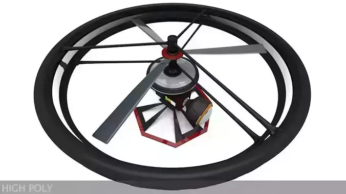 High-End Camera UAV Drone Low-poly 3D model