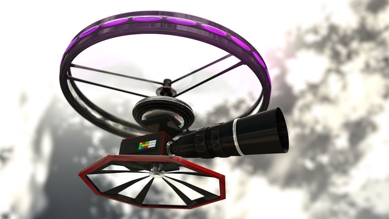 High-End Camera UAV Drone Low-poly 3D model_9