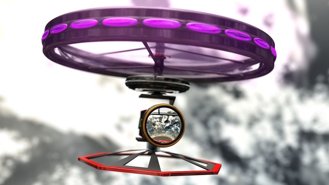 High-End Camera UAV Drone Low-poly 3D model_10