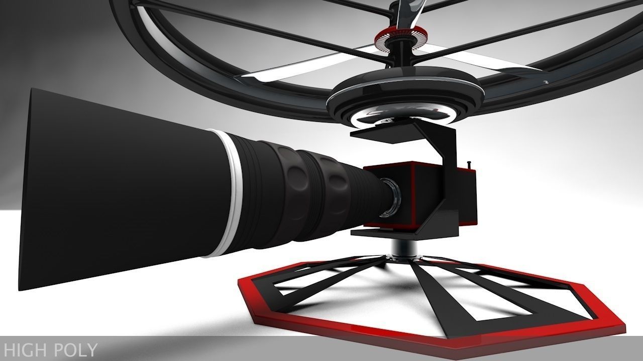 High-End Camera UAV Drone Low-poly 3D model_6