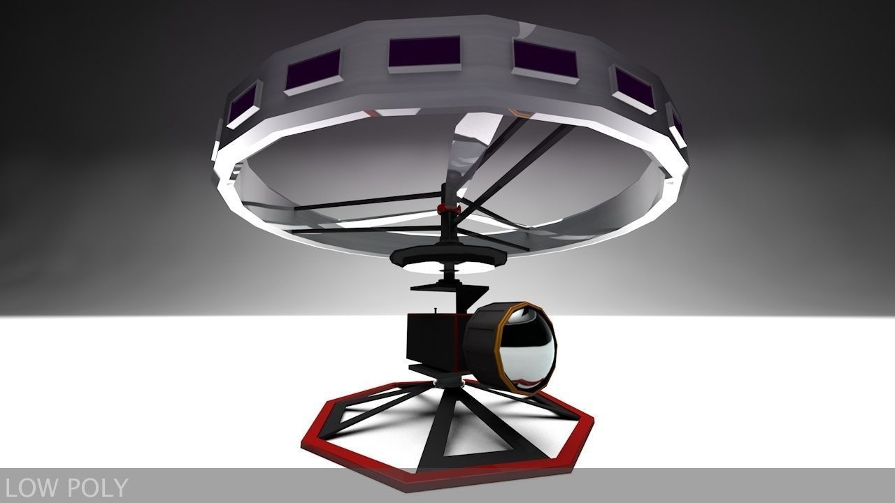 High-End Camera UAV Drone Low-poly 3D model_7