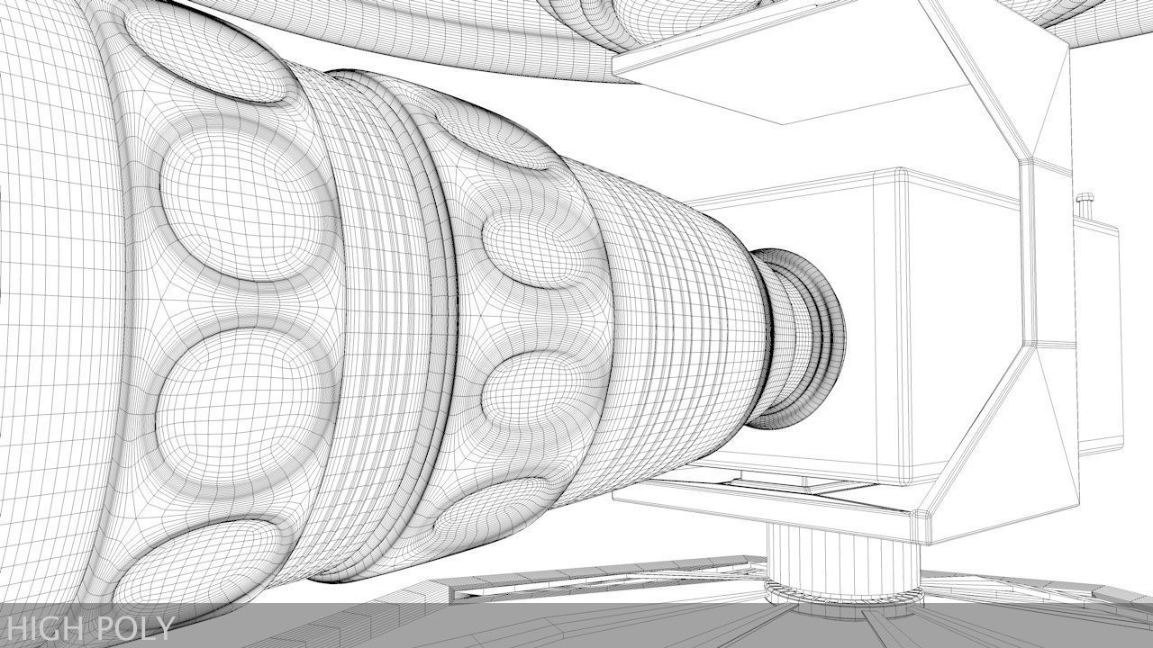 High-End Camera UAV Drone Low-poly 3D model_17