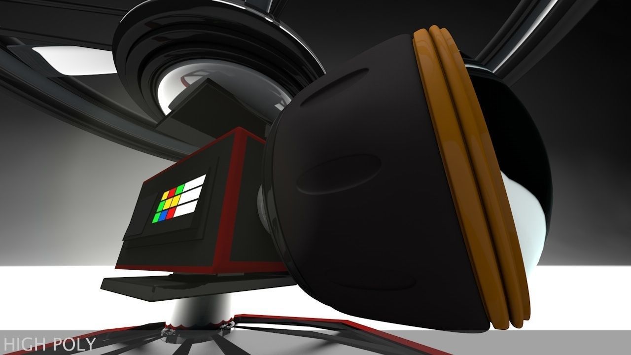 High-End Camera UAV Drone Low-poly 3D model_5