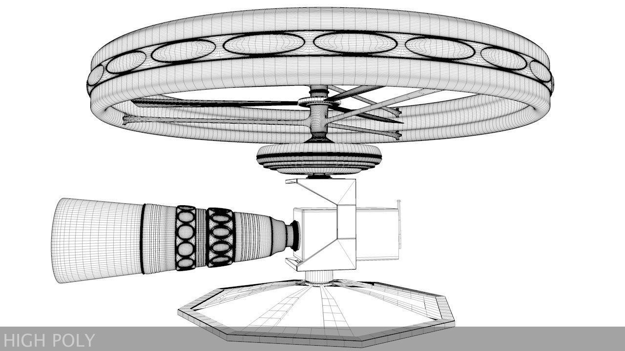 High-End Camera UAV Drone Low-poly 3D model_24