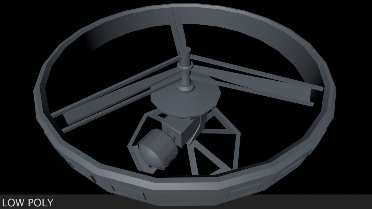 High-End Camera UAV Drone Low-poly 3D model_22