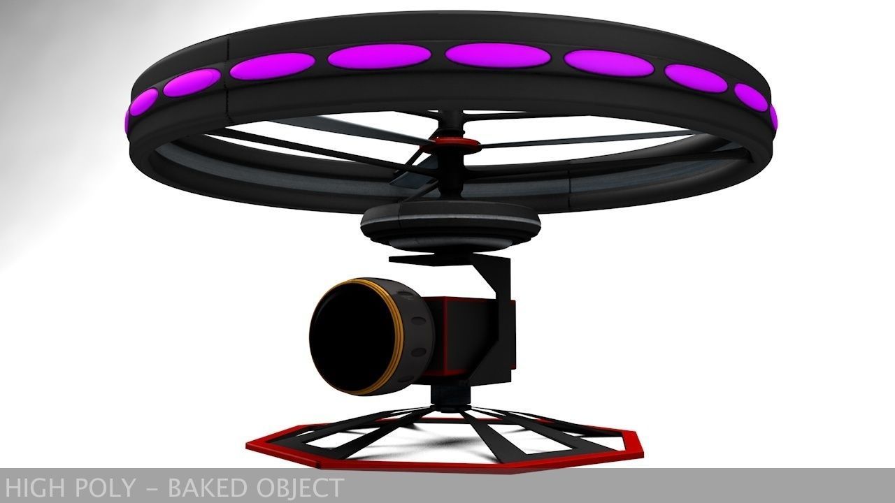 High-End Camera UAV Drone Low-poly 3D model_18