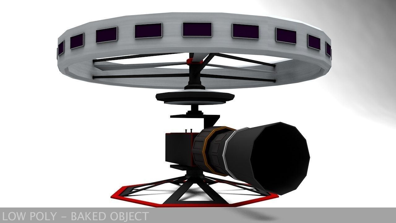 High-End Camera UAV Drone Low-poly 3D model_20