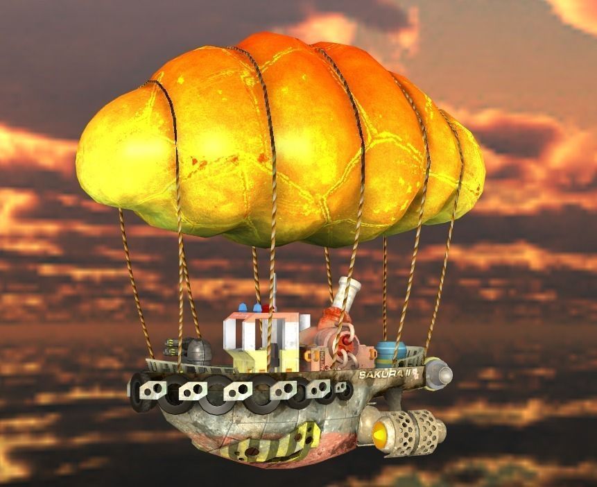 Steam Punk Tug Boat Low-poly 3D model_0