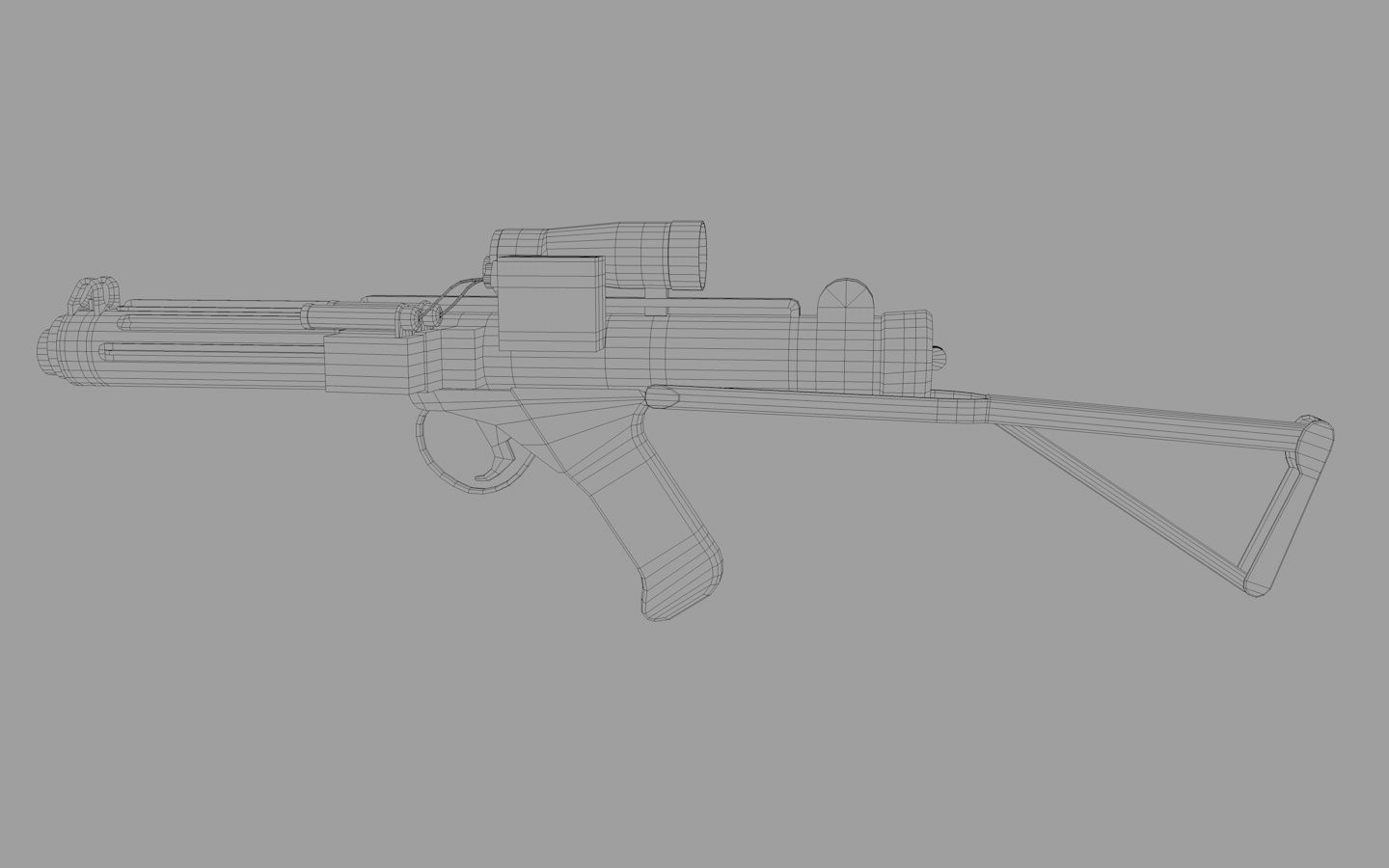 E-11 Blaster Rifle Low-poly 3D model_6