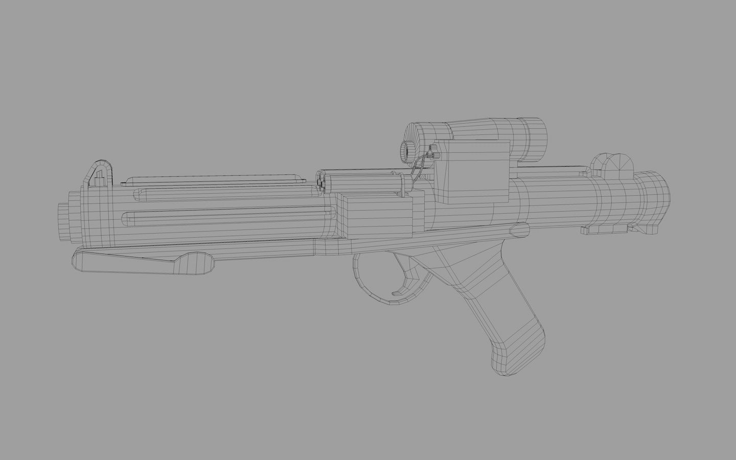 E-11 Blaster Rifle Low-poly 3D model_1