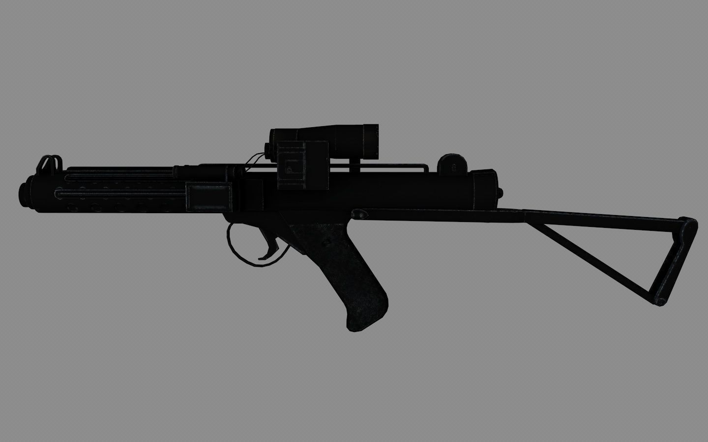 E-11 Blaster Rifle Low-poly 3D model_7