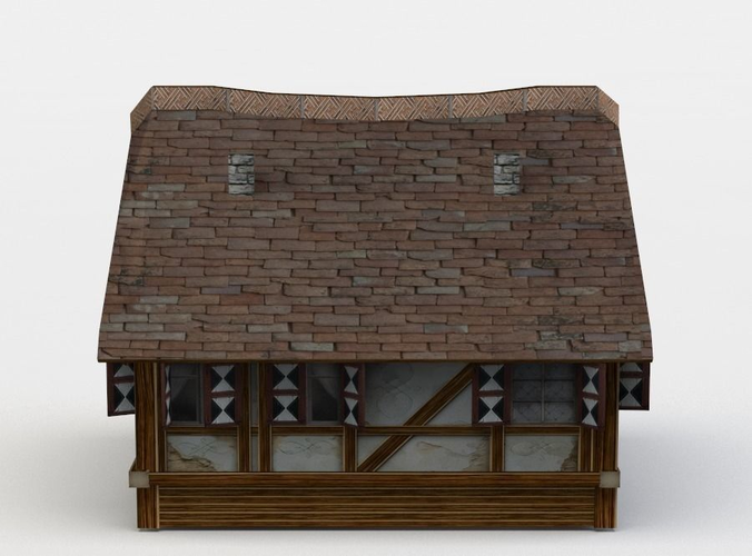House with roof Low-poly 3D model