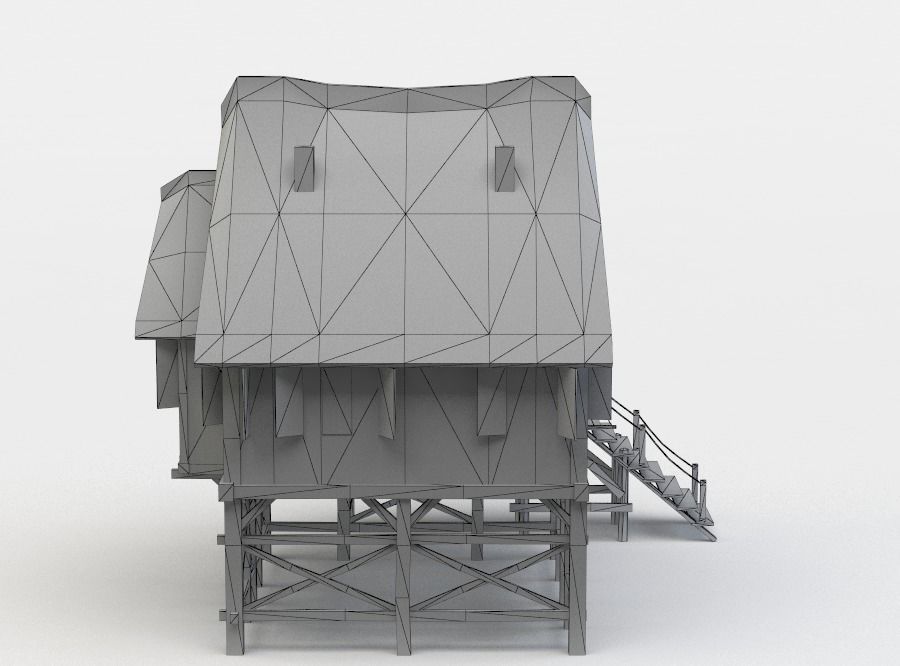 House medieval Low-poly 3D model_3
