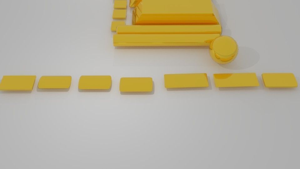 Gold Bar Pack Low-poly 3D model_4