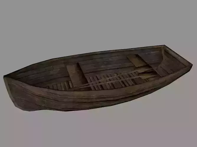 Row Boat Low-poly 3D model