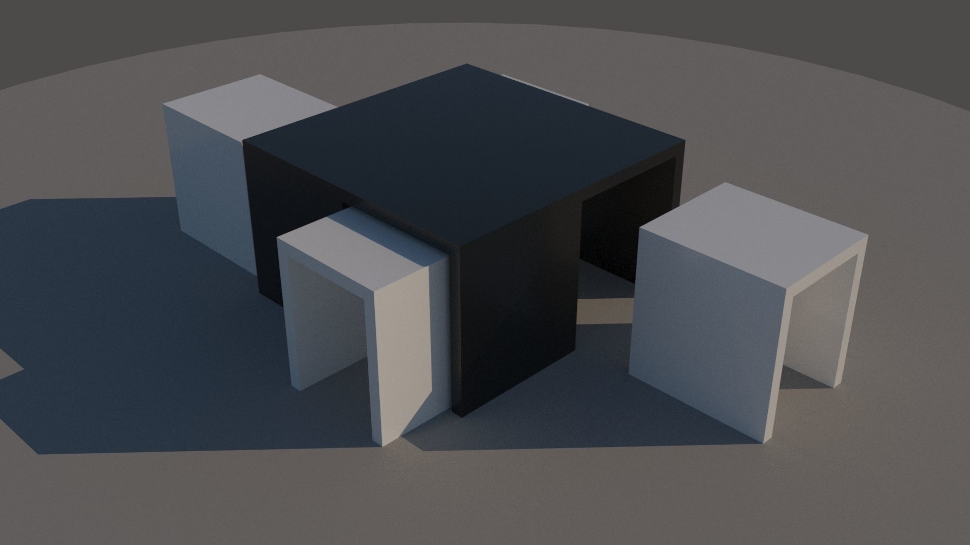 Table cube Low-poly 3D model_1