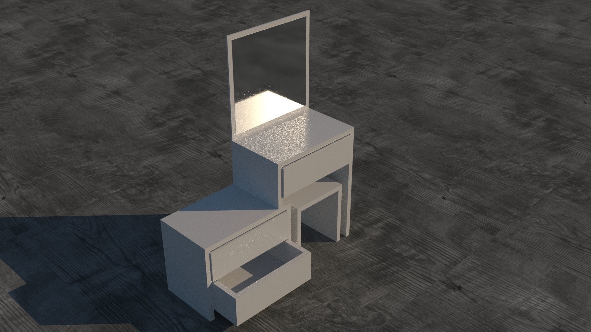 Make-up Desk Low-poly 3D model_2