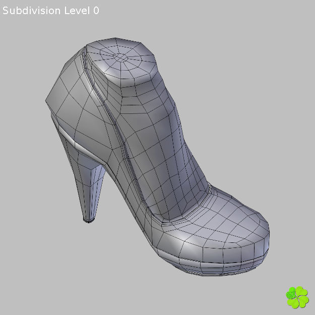 Glass shoes low poly simplified  Low-poly 3D model_23