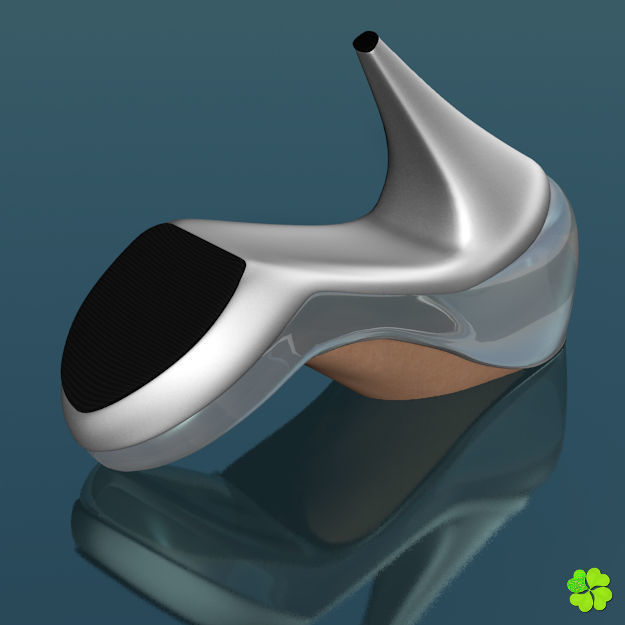 Glass shoes low poly simplified  Low-poly 3D model_6