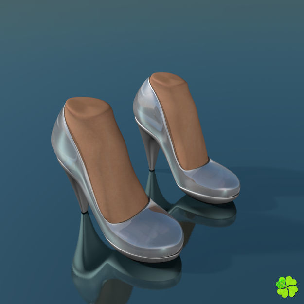 Glass shoes low poly simplified  Low-poly 3D model_9