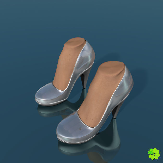 Glass shoes low poly simplified  Low-poly 3D model_7