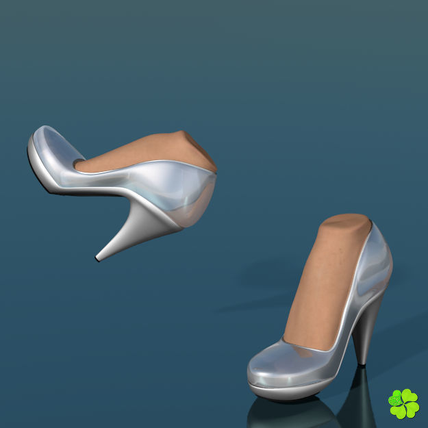 Glass shoes low poly simplified  Low-poly 3D model_5