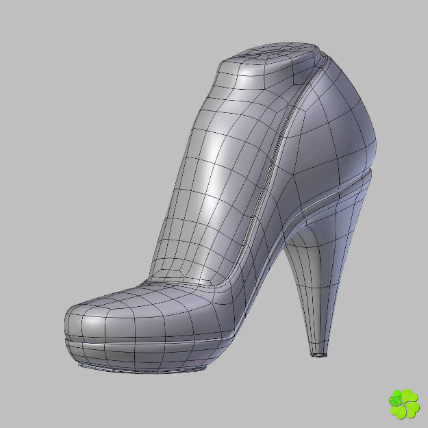 Glass shoes low poly simplified  Low-poly 3D model_24