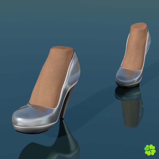 Glass shoes low poly simplified  Low-poly 3D model_15