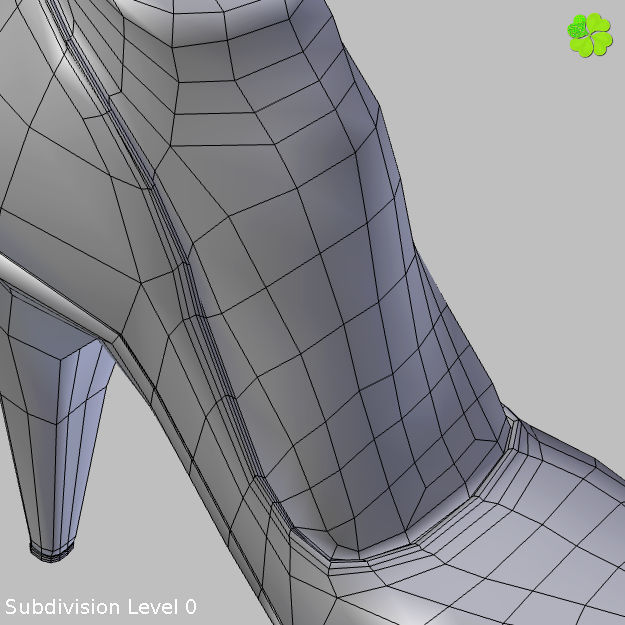 Glass shoes low poly simplified  Low-poly 3D model_33